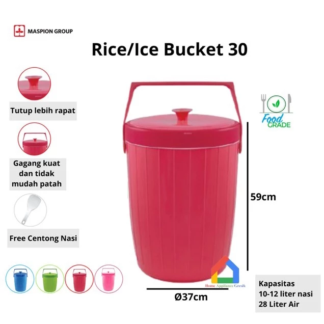 Maspion Termos Es/Nasi (Panas/Dingin) / Rice/Ice Maspion Bucket USA 30