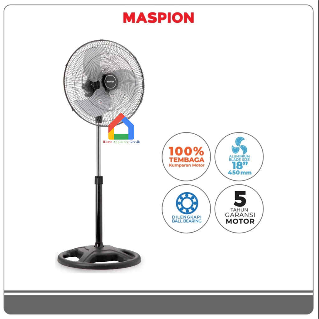 Kipas Angin Power Fan Maspion PW 452 Berdiri (18 Inch)