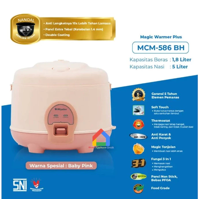 Magic Com Miyako MCM 586 BH Nanoal (1,8 L)