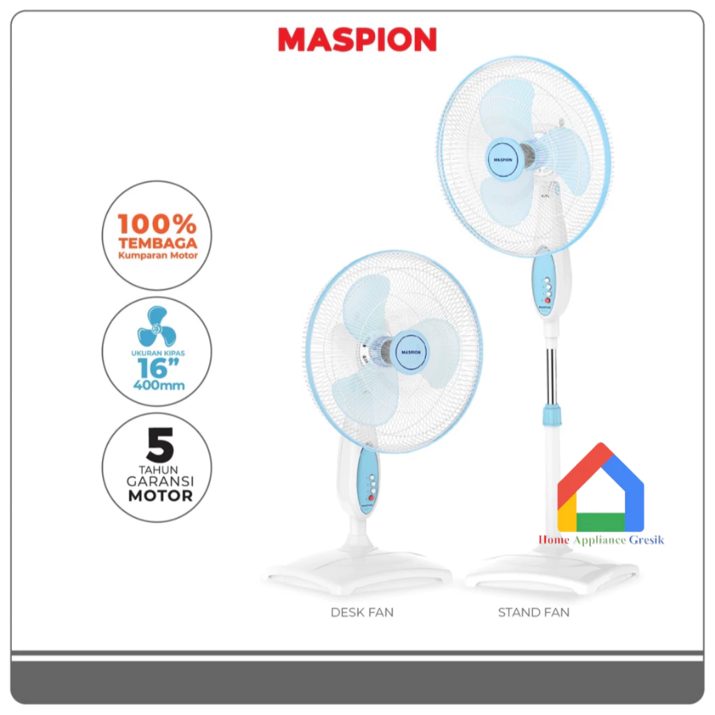 Kipas Angin Berdiri 2 in 1 Maspion EX 167 S (16 Inch)