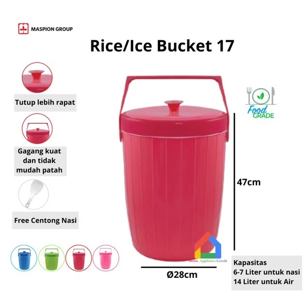 Maspion Termos Es/Nasi (Panas/Dingin) / Rice/Ice Maspion Bucket USA 17